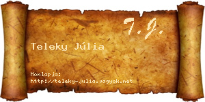 Teleky Júlia névjegykártya